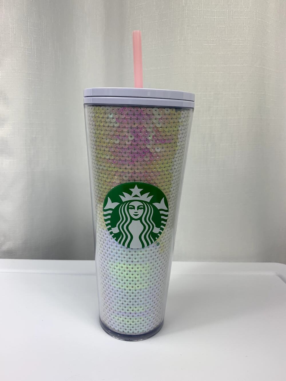 STARBUCKS Multicolor Sequin Cold Cup Tumbler Cold Drink 24 Oz. 2020